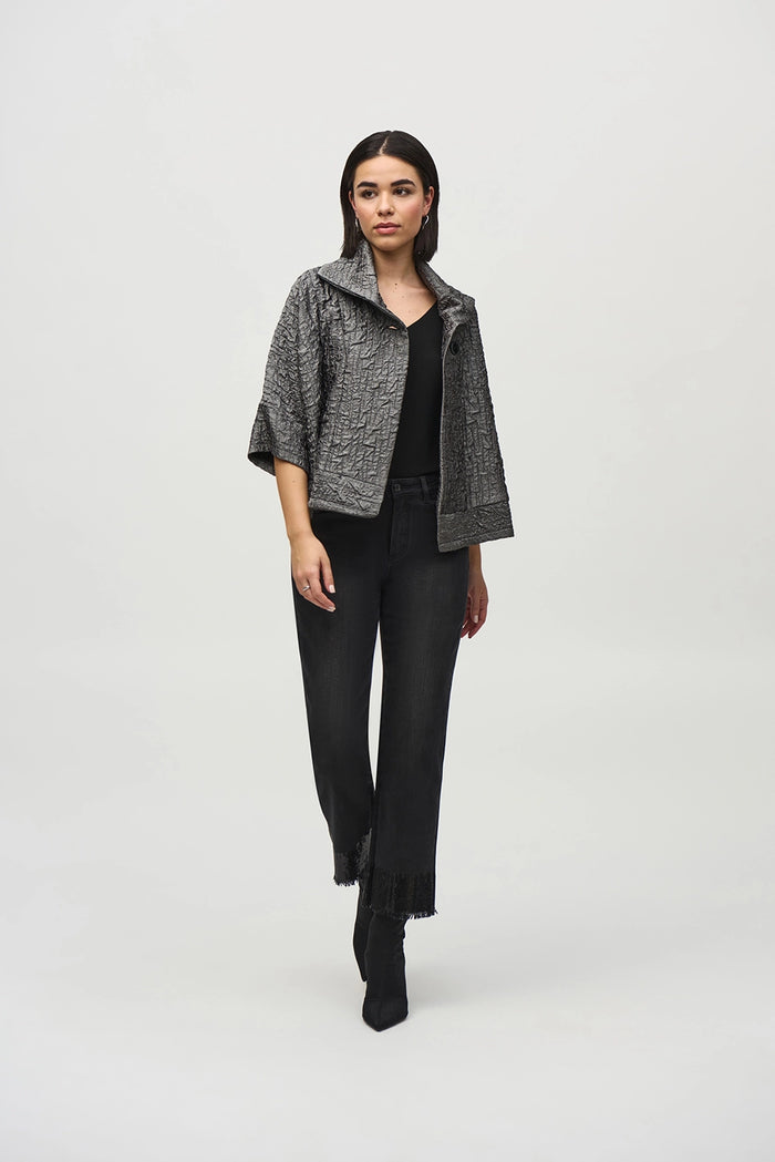 Joseph Ribkoff Textured Woven Jacquard Boxy Jacket Jr244204