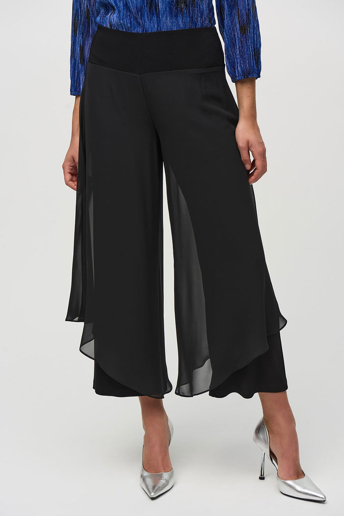 JosephRibkoff Chiffon and SIlky Knit Wide Leg Pants Jr244208