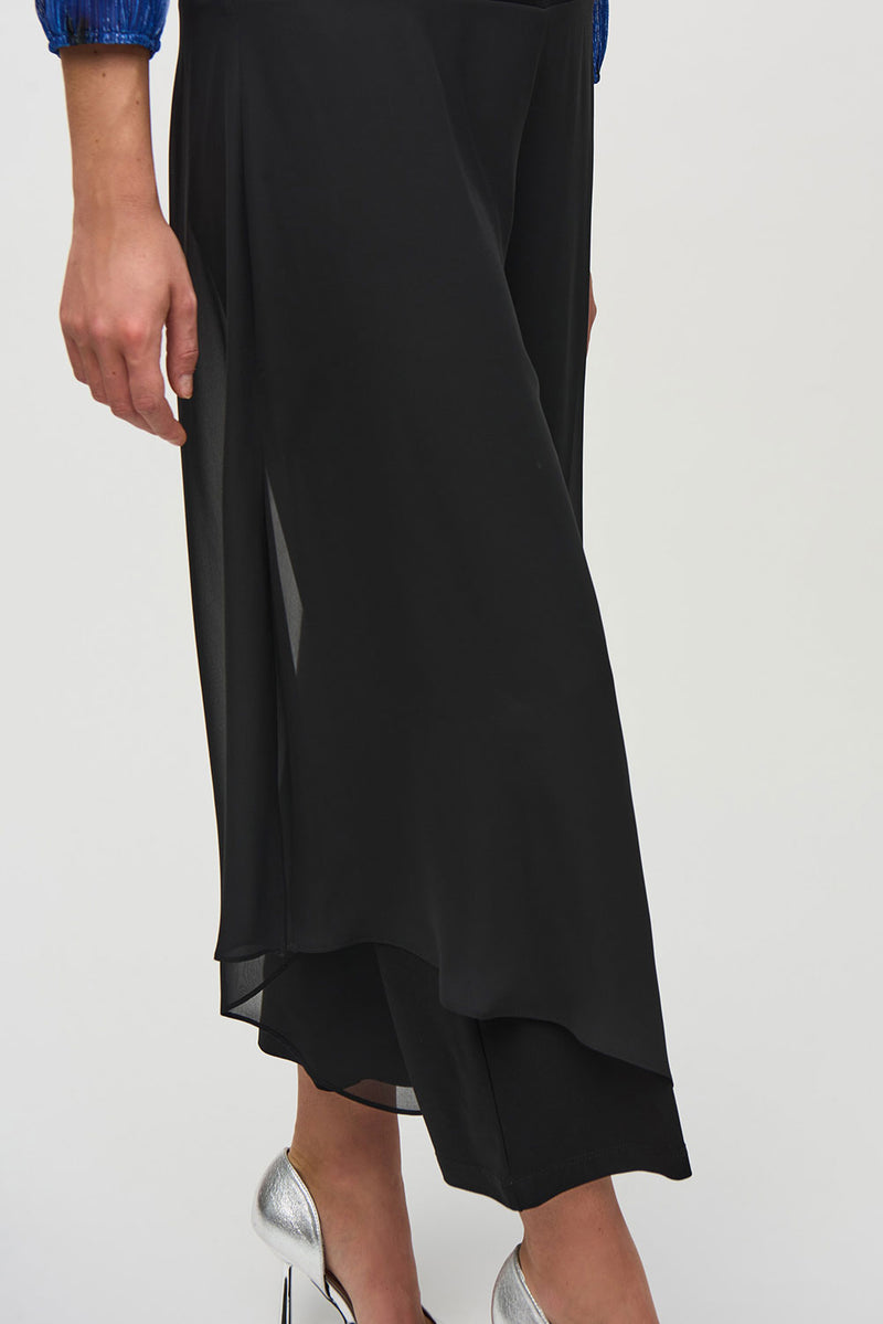 JosephRibkoff Chiffon and SIlky Knit Wide Leg Pants Jr244208