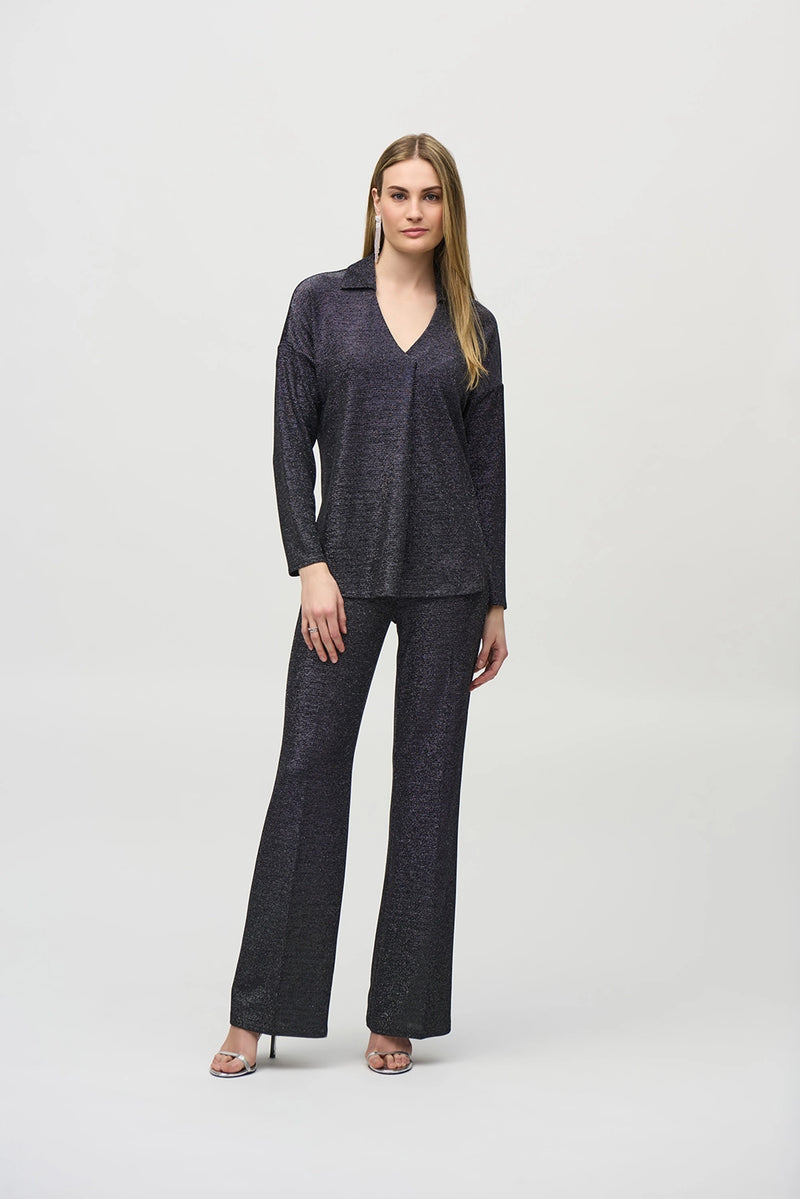 Joseph Ribkoff Lurex Knit Straight Top Jr244218