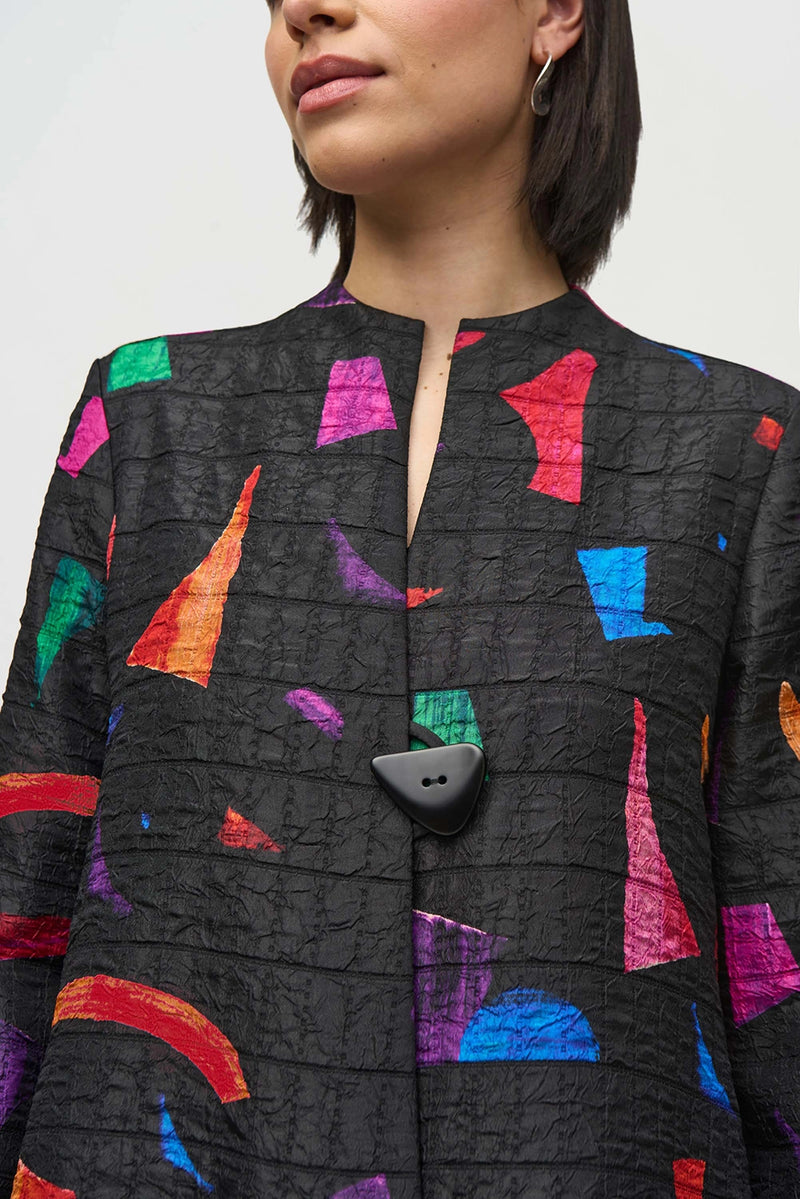 Joseph Ribkoff Abstract Print Jacquard Trapeze Jacket Jr244230