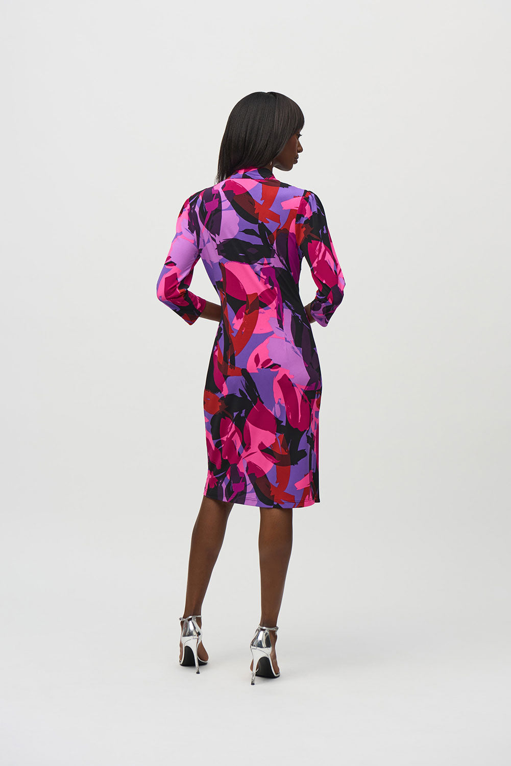 Joseph Ribkoff Silky Knit Abstract Print Wrap Dress Jr244237