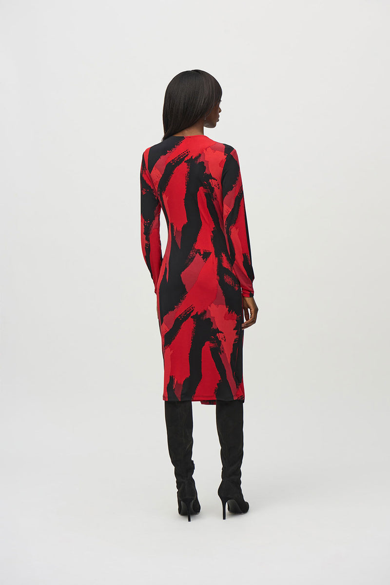 Joseph Ribkoff Silky Knit Abstract Print Wrap Dress Jr244238