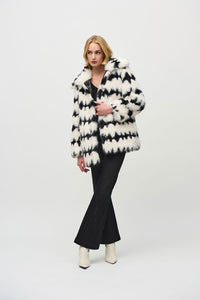 Joseph Ribkoff Reversible Faux Fur Coat Jr244900