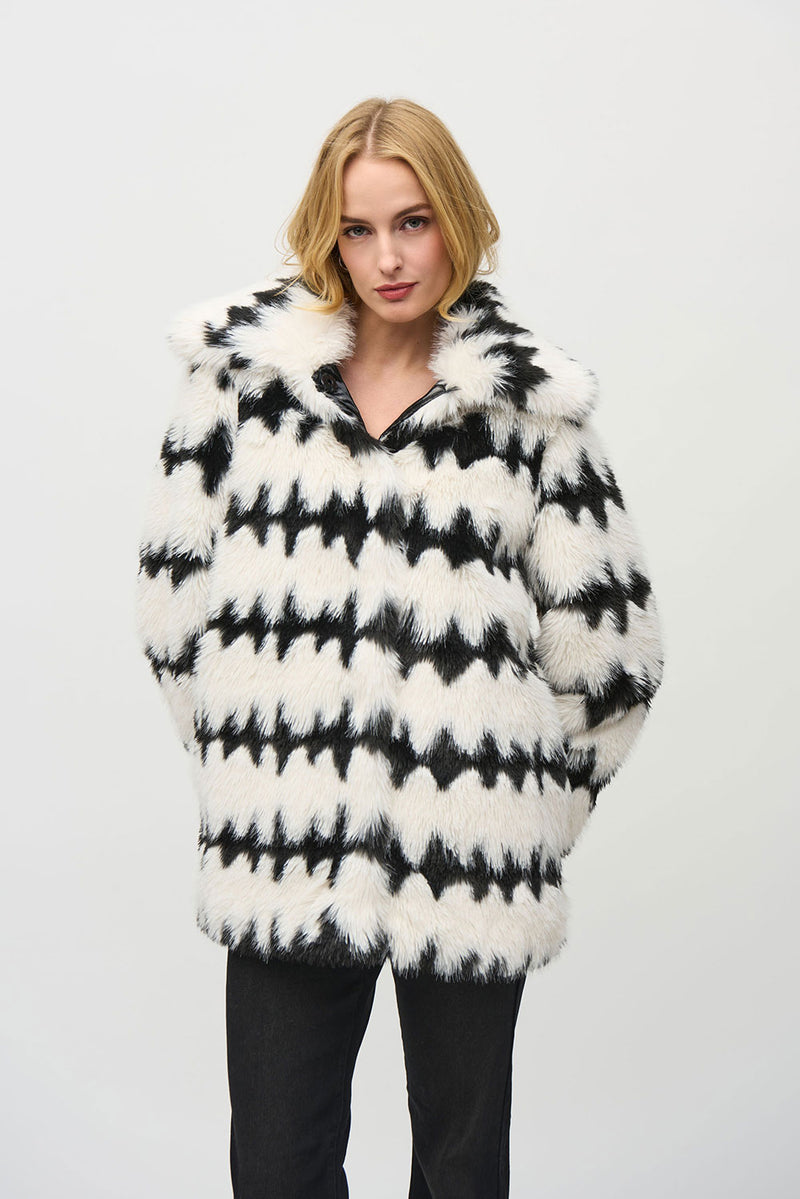 Joseph Ribkoff Reversible Faux Fur Coat Jr244900