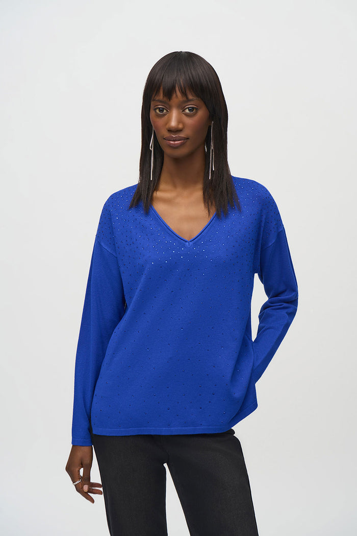 Joseph Ribkoff Sweater Knit V-Neck Pullover Jr244923