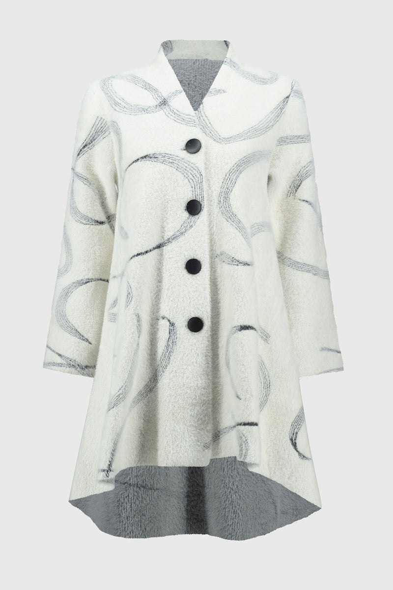 Joseph Ribkoff Abstract Jacquard Sweater Coat Jr244930