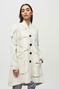 Joseph Ribkoff Abstract Jacquard Sweater Coat Jr244930