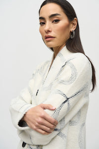 Joseph Ribkoff Abstract Jacquard Sweater Coat Jr244930