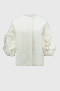 Joseph Ribkoff Sweater Knit Puff Sleeve Jacket Jr244931