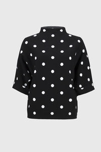 Joseph Ribkoff Jacquard Sweater Dot Print Top Jr244936