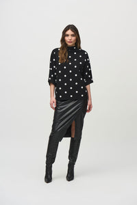 Joseph Ribkoff Jacquard Sweater Dot Print Top Jr244936