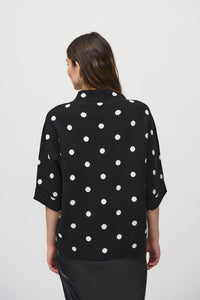 Joseph Ribkoff Jacquard Sweater Dot Print Top Jr244936
