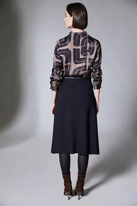 Peruzzi Pleather Panel Skirt W25113