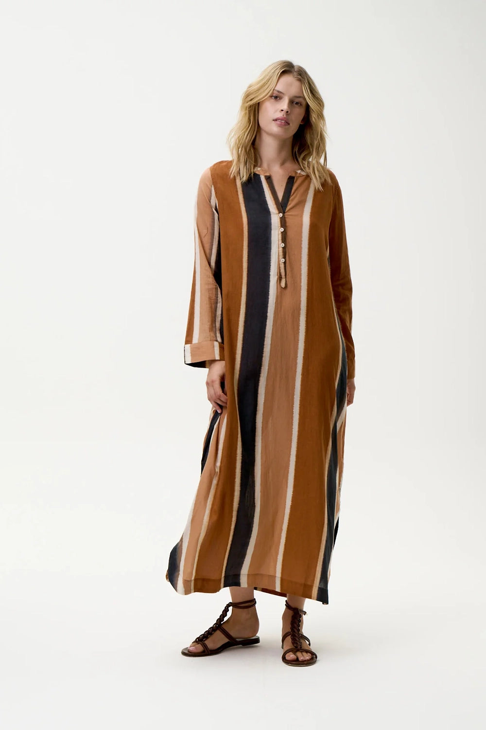 One Season Bazaar Stripe - Moroccan Stripe-Cotton-Cigar