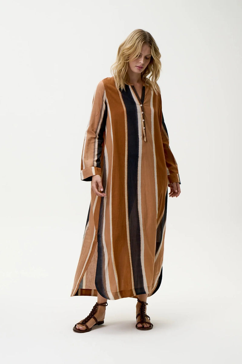 One Season Bazaar Stripe - Moroccan Stripe-Cotton-Cigar