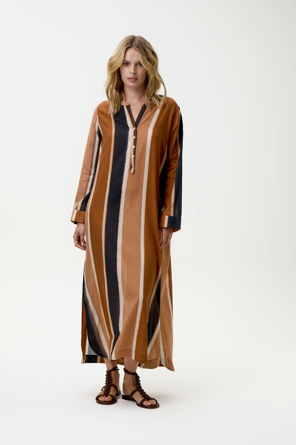 One Season Bazaar Stripe - Moroccan Stripe-Cotton-Cigar