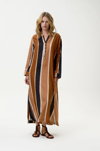 One Season Bazaar Stripe - Moroccan Stripe-Cotton-Cigar