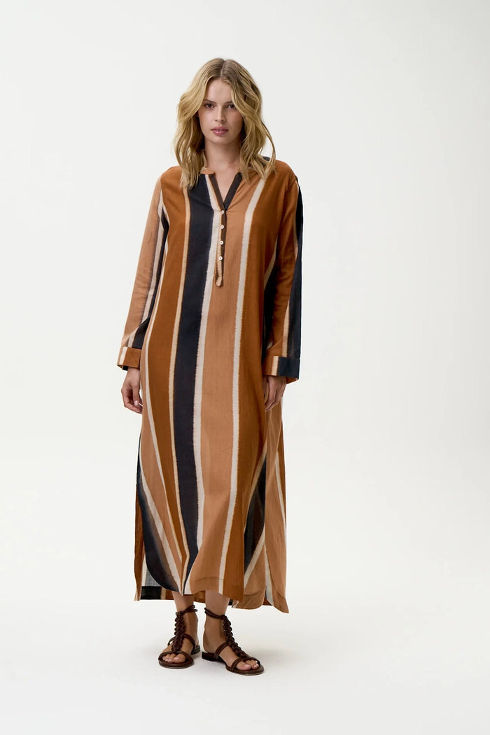 One Season Bazaar Stripe - Moroccan Stripe-Cotton-Cigar