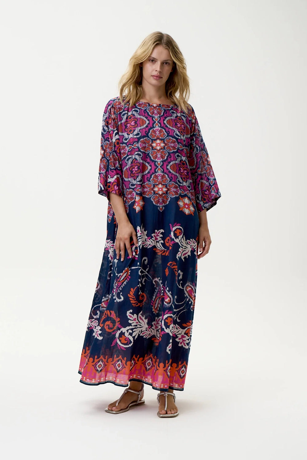 One Season Jackie Print-Isola-Sushi Voile-Navy/Pink