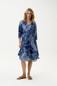 One Season Middy Poppy-Mandala-Cotton - Navy