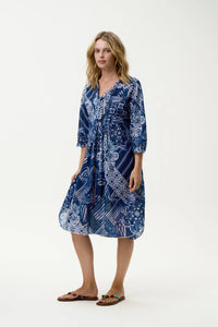 One Season Middy Poppy-Mandala-Cotton - Navy