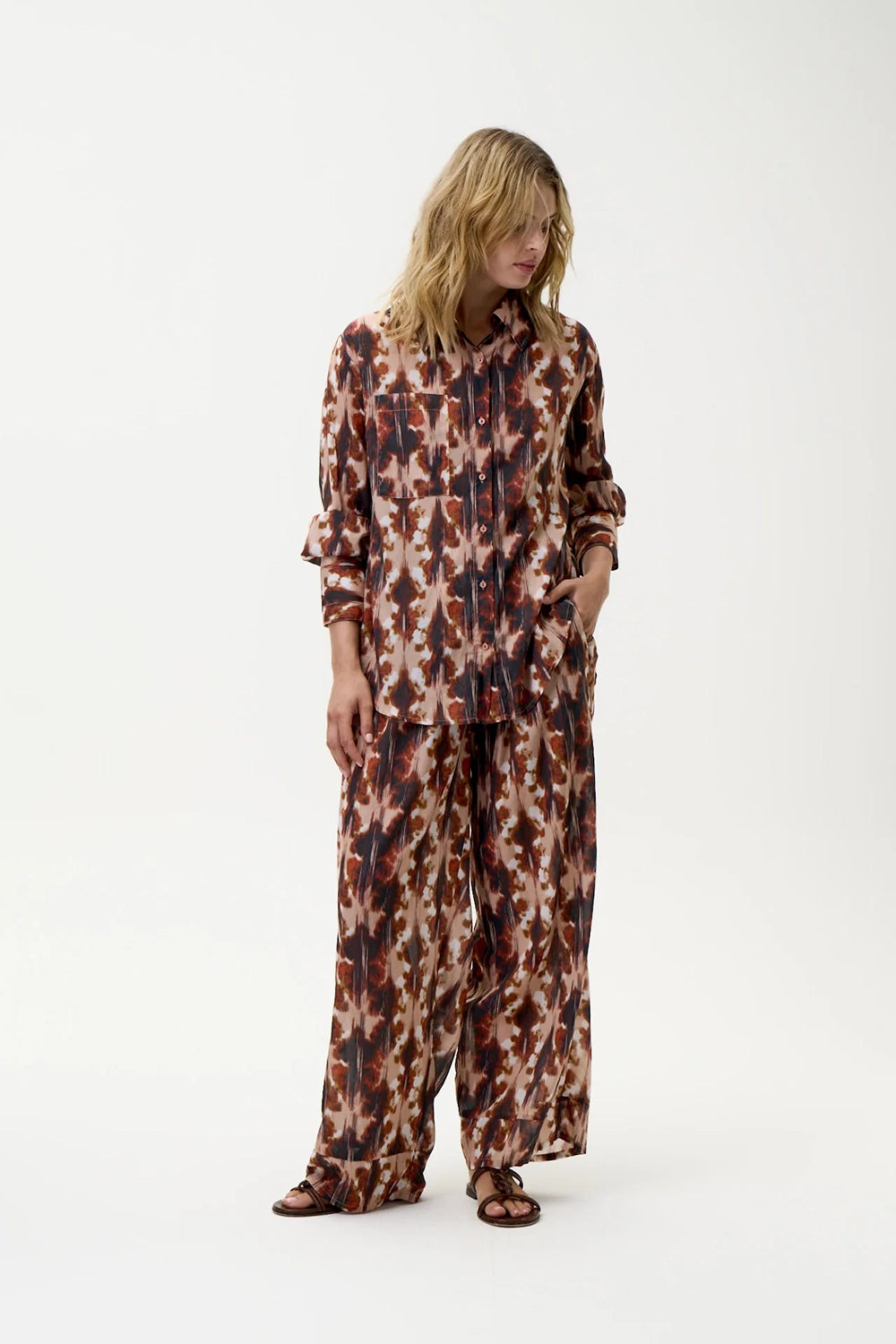 One Season Claudia Shirt - Mallorca-Sushi Voile-Mocha