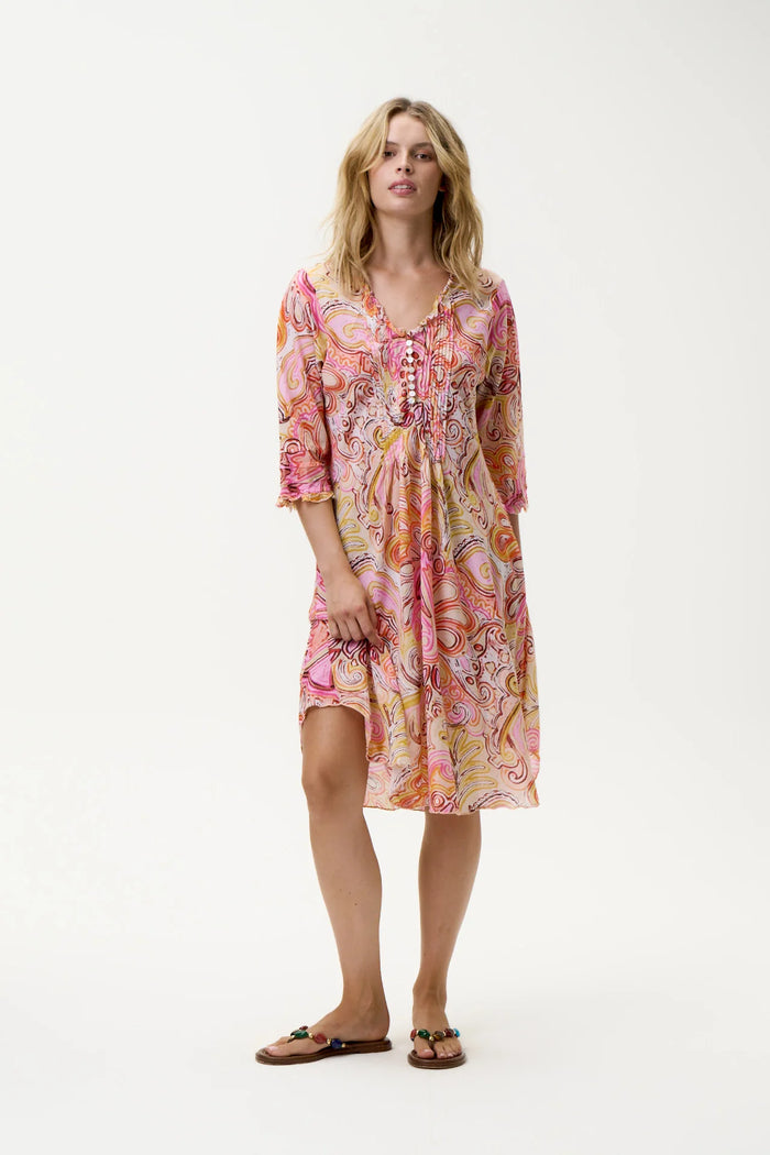 One Season Middy Poppy-Muscat-Cotton - Multi Swirl