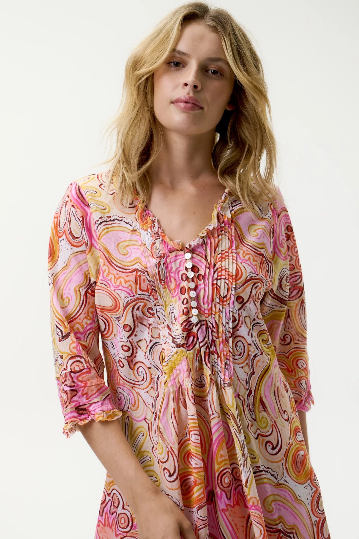 One Season Middy Poppy-Muscat-Cotton - Multi Swirl