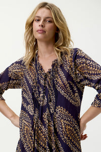 One Season Long Poppy Provence Navy Paisley