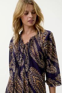 One Season Long Poppy Provence Navy Paisley