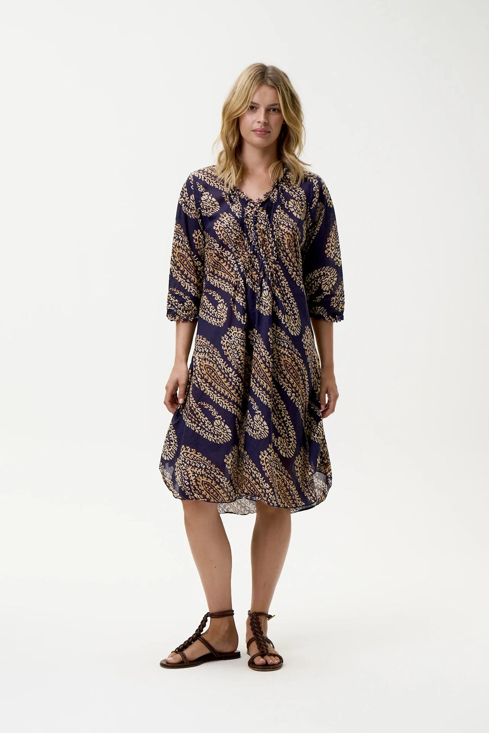 One Season Middy Poppy Provence Navy Paisley