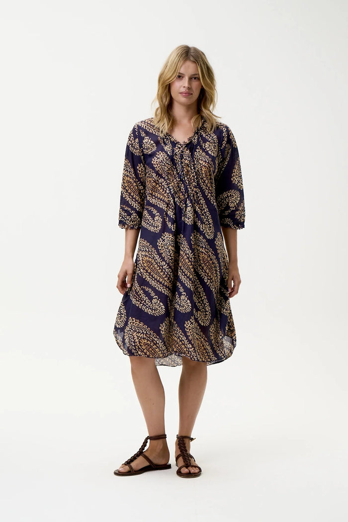 One Season Middy Poppy Provence Navy Paisley