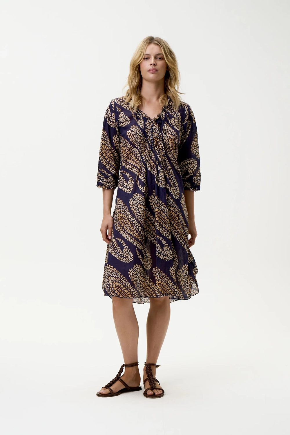 One Season Middy Poppy Provence Navy Paisley