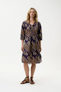 One Season Middy Poppy Provence Navy Paisley