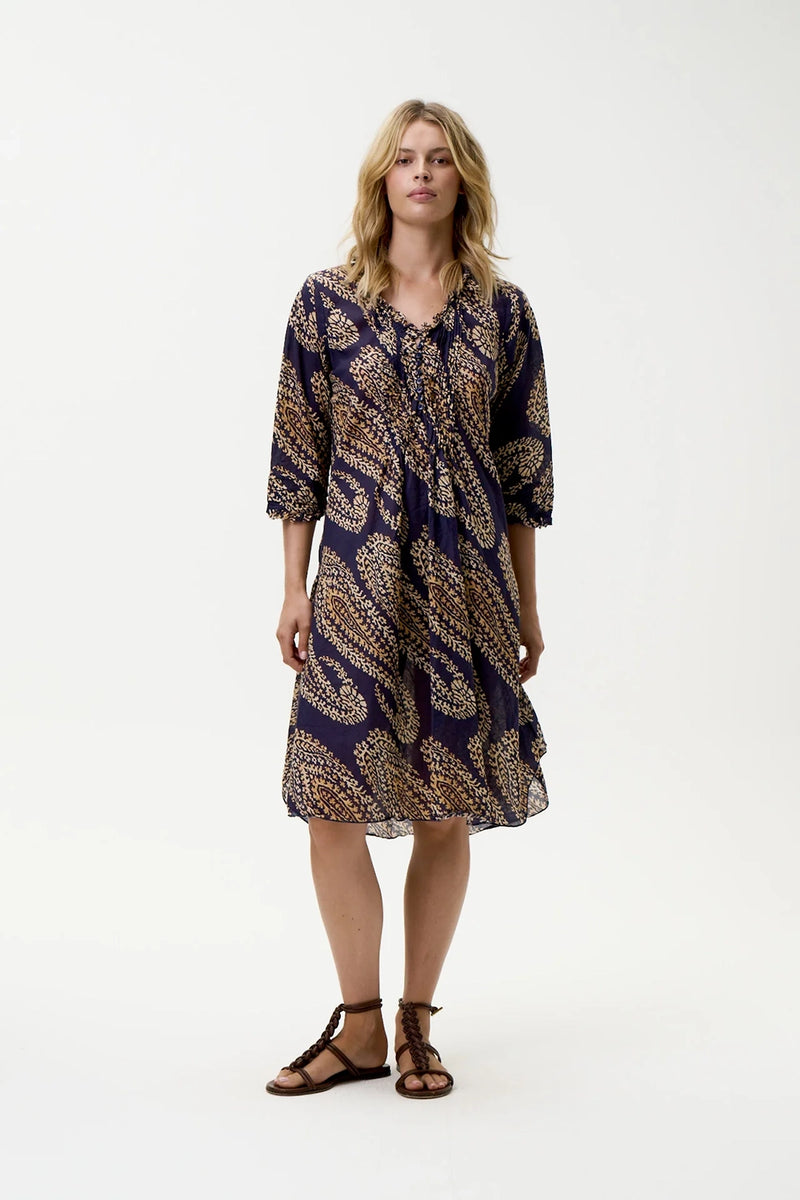 One Season Middy Poppy Provence Navy Paisley