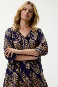 One Season Middy Poppy Provence Navy Paisley