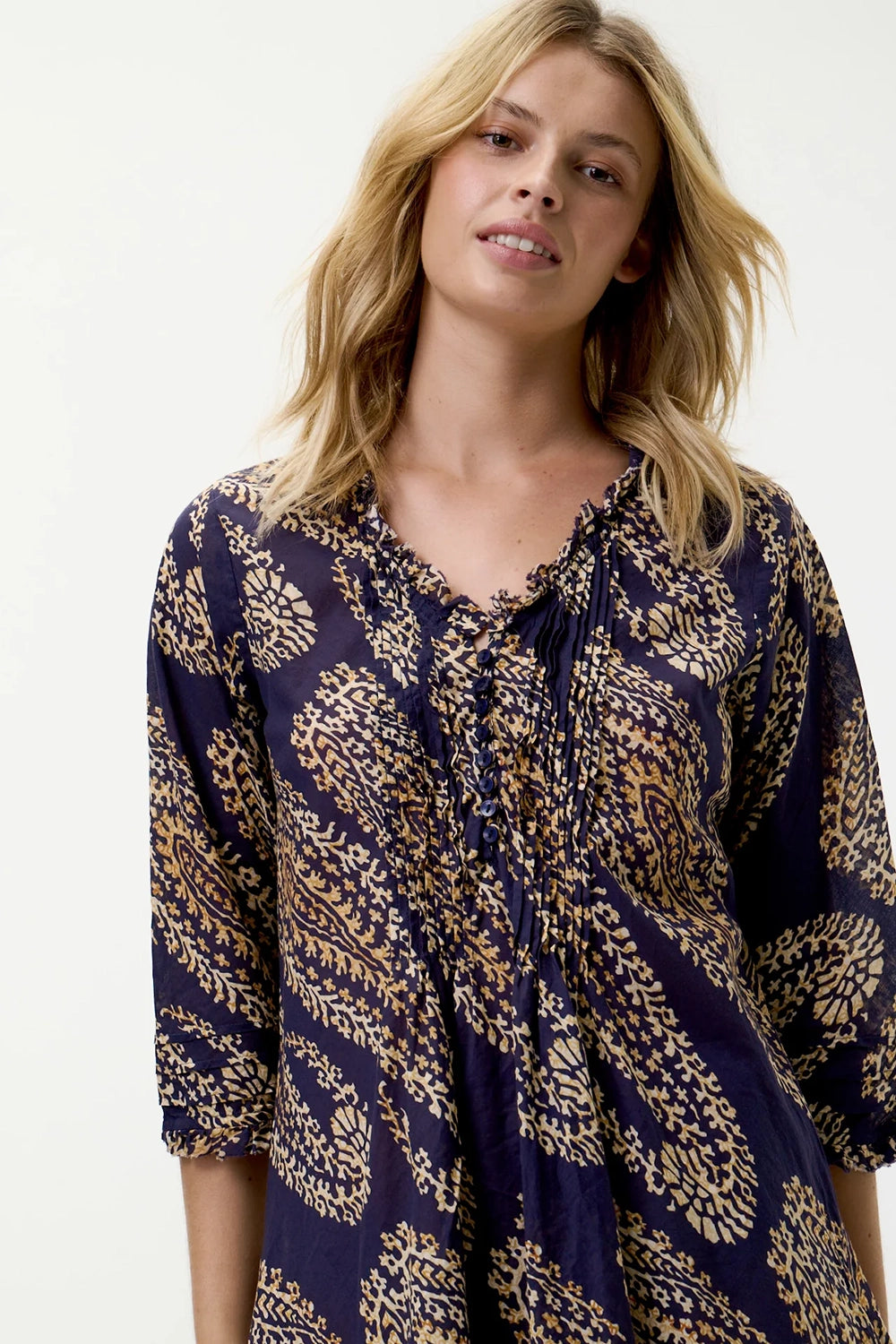 One Season Middy Poppy Provence Navy Paisley