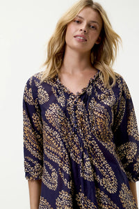 One Season Middy Poppy Provence Navy Paisley