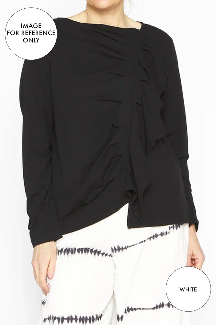 Moyuru Pinch Pleat Tee in White 251018