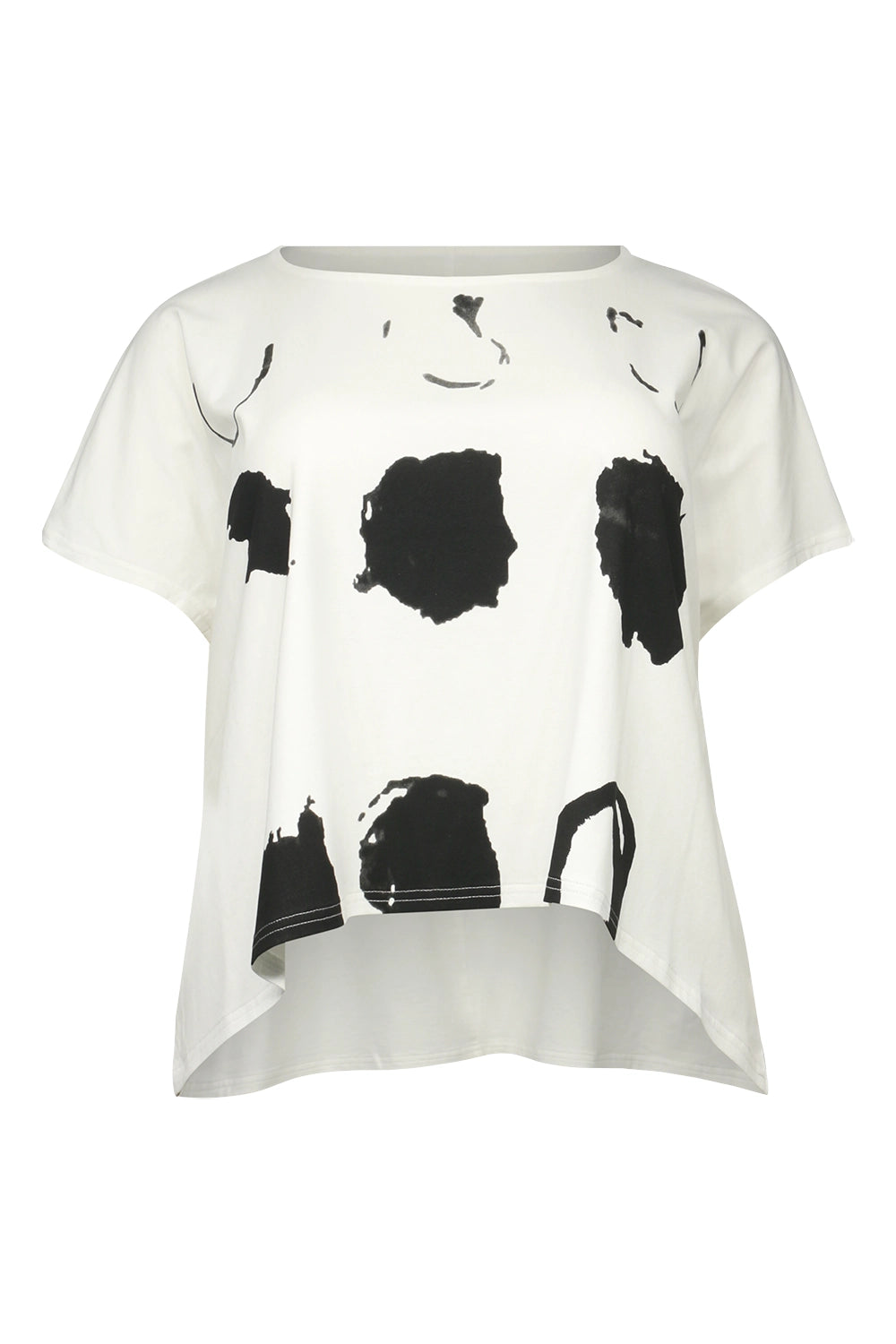 Moyuru Printed Tee in White/Black 251026
