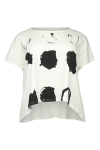 Moyuru Printed Tee in White/Black 251026