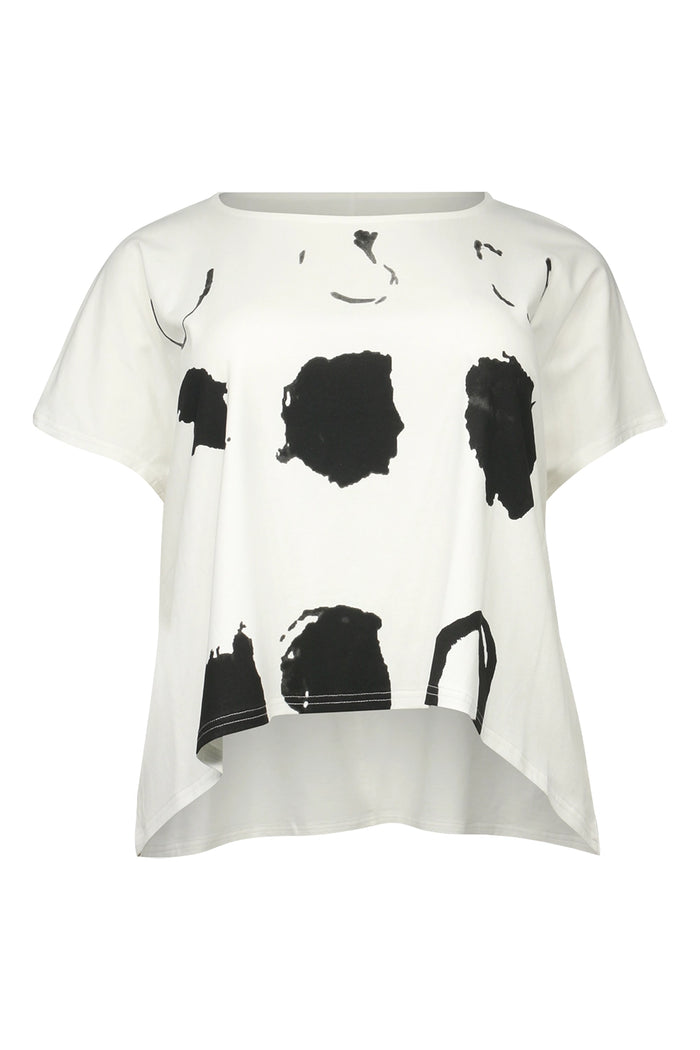 Moyuru Printed Tee in White/Black 251026
