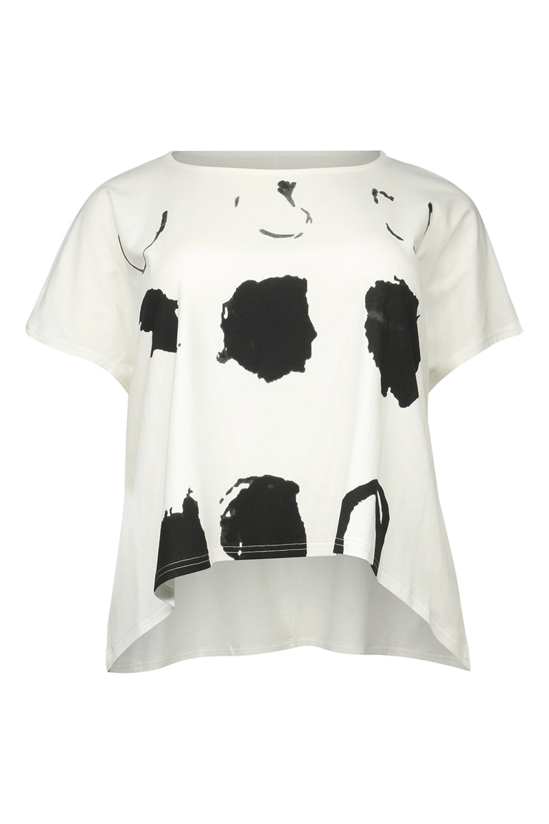 Moyuru Printed Tee in White/Black 251026