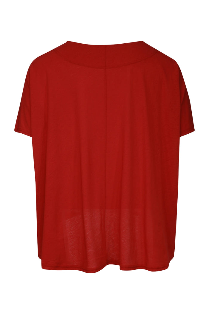 Moyuru Squiggle 100% Cotton T Shirt in Red/Orange 251028
