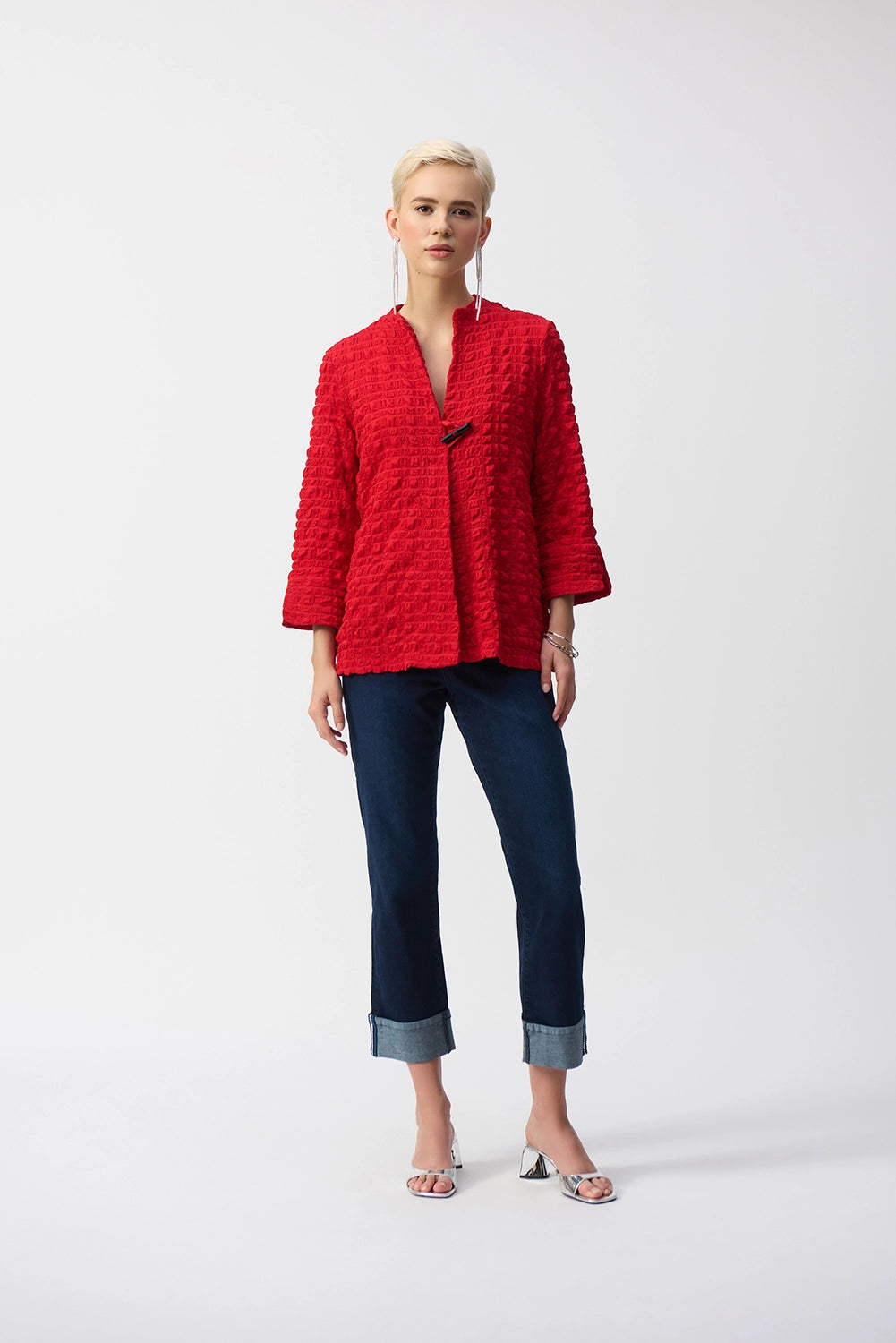 Joseph Ribkoff Bubble Jacquard Trapeze Jacket Jr251034