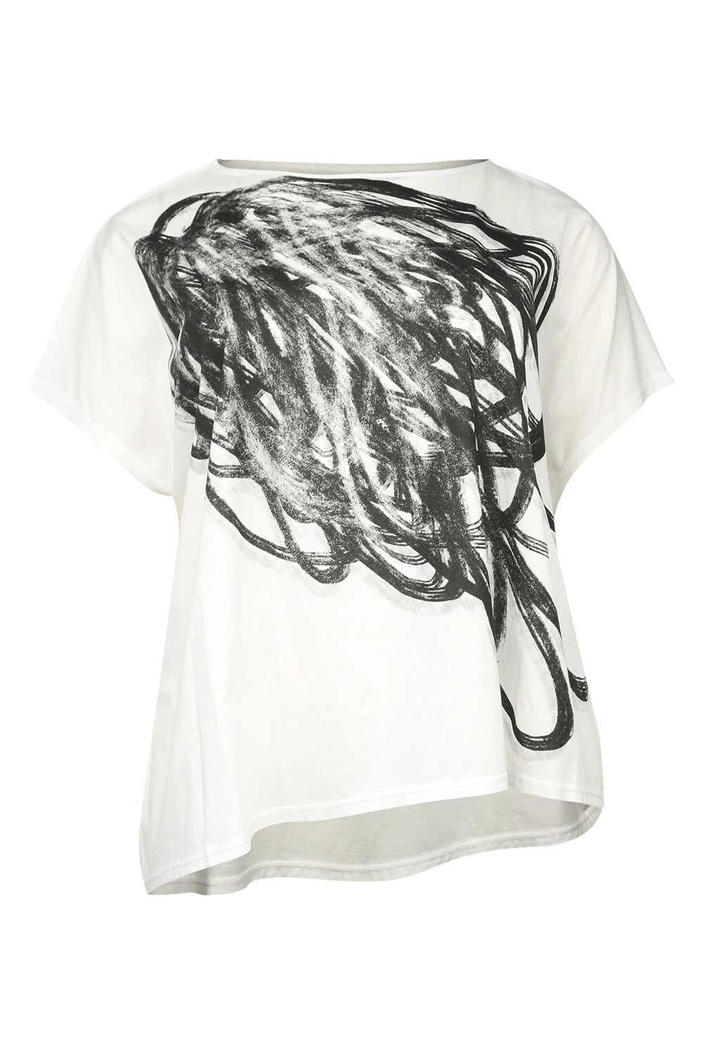 Moyuru Printed S/S Tee in White/Black 251039