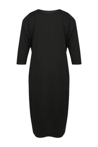 Moyuru 100% Cotton Printed Dress in Black 251040