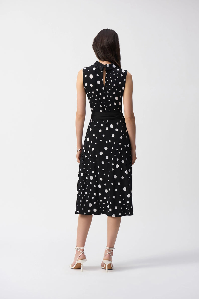 Joseph Ribkoff Silky Knit Dot Print Fit And Flare Dress Jr251066