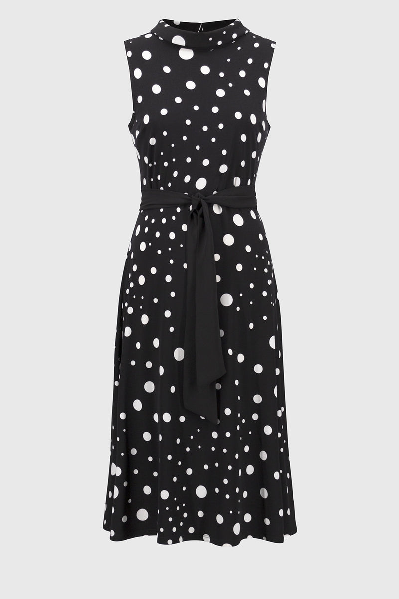 Joseph Ribkoff Silky Knit Dot Print Fit And Flare Dress Jr251066